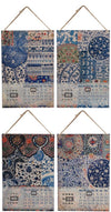Benzara Classic 4 Piece Metal Calendar Wall Decor Set with Intricate Pattern, Multicolor