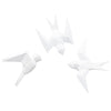 Benzara Resin Decorative Sculptures in Origami Bird Shape, Set of 3, White