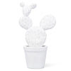 Benzara Resin Decorative Sculpture in Cactus Plant Shape with Glossy Touch, White