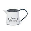 Benzara Metal Decorative Pitcher with Side Handle and Rustic Accents, White