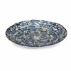 Benzara Artistic Glass Charger Plate  with Crackle Motif, Blue