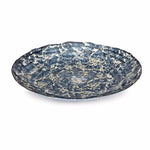 Benzara Artistic Glass Charger Plate  with Crackle Motif, Blue