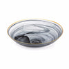 Benzara Decorative Glass Charger Plate  with Rim Opening, Black and Gold