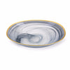 Benzara Decorative Glass Bowl  with Rim Opening, Black and Gray