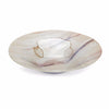 Benzara Glass Constructed Charger Plate  with Marble Vein Pattern, Multicolor