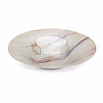 Benzara Glass Constructed Charger Plate  with Marble Vein Pattern, Multicolor
