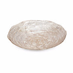 Benzara Glass Constructed Charger Plate  with CrackLed Surface, Pink