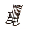 Benzara Traditional Windsor Style Wooden Rocking Chair with Stretchers, Walnut Brown