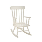 Benzara Traditional Style Wooden Kids Rocking Chair with Spindle Back, White