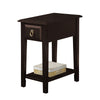 Benzara Wooden End Table with One Drawer and Bottom Shelf, Espresso Brown