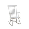 Benzara Classic Cottage Style Wooden Rocking Chair with Lath Back Design, White