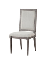 Benzara Fabric Upholstered Wooden Side Chair with Cushioned Seating and Tapered Legs, Set of 2, Gray