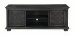Benzara 60"  Wooden TV Console with 2 Storage Compartments and 2 Door Cabinets, Gray