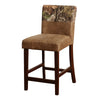 Benzara Dual Tone Fabric Upholstered Wooden Counter Stool, Brown
