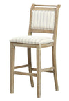 Benzara BM197244 Farmhouse Style Wooden Bar Stool with Footrest, Brown & White