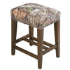 Benzara Camouflage Print Wooden Counter Stool with Nailhead Trim Accent, Brown