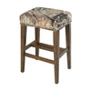 Benzara Wooden Bar Stool with Nailhead trim Accents and Footrest, Brown