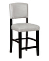Benzara Faux Leather Upholstered Wooden Counter Stool, Black and White