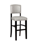 Benzara Faux Leather Upholstered Wooden Bar Stool, Black and White