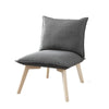 Benzara Fabric Upholstered Pillow Chair with Wooden AngLed Legs,Gray and Brown