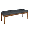 Benzara Fabric Upholstered Wooden Bench with Tapered Legs, Gray and Brown
