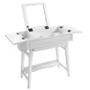 Benzara Wooden Vanity Table with Flip Top Mirror and Hidden Storage, White