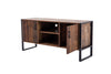 Benzara 60 Inch Wooden TV Stand with 2 Cabinets and 2 Shelves, Brown and Black