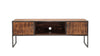 Benzara 60 Inch Wood and Metal Media Console with Storage, Brown and Gray