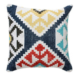 Benzara 18 x 18 Cotton Hand Woven Zippered Pillow with Kilim Print, Multicolor