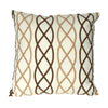 Benzara Contemporary Cotton Pillow with Lattice Details, White and Brown