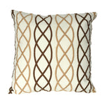 Benzara Contemporary Cotton Pillow with Lattice Details, White and Brown