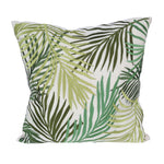 Benzara Nature Inspired Pillow with Leaf Embroidery, Green and White.