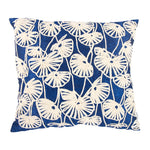 Benzara Contemporary Poly Dupioni Pillow with Embroidery, Blue and White