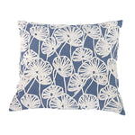 Benzara Transitional Cotton Pillow with Floral Embroidery, Blue and White