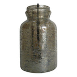 Benzara Traditional Style Jar Shaped Glass Candleholder, Gray