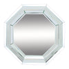 Benzara Octagonal Shaped Wall Mirror with Wooden Backing, Clear
