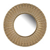 Benzara Polyresin Round Wall Mirror with Ornamental Embellishments, Gold