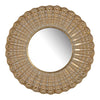Benzara Polyresin Framed Round Wall Mirror with Ornamental Embellishments, Gold