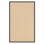Benzara 8 x 2.5 Machine Tufted Wool Rug with Action Backing, Brown and Gray
