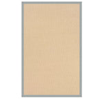 Benzara 8 x 2.5 Machine Tufted Wool Rug with Action Backing, Brown and Ice Blue