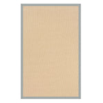Benzara 8 x 5 Machine Tufted Wool Rug with Action Backing, Brown and Ice Blue