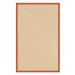 Benzara 2.83 x 1.83 Machine Tufted Wool Rug with Action Backing, Brown and Orange