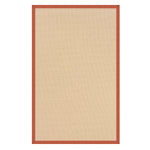 Benzara 8 x 2.5 Machine Tufted Wool Rug with Action Backing, Brown and Orange