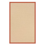 Benzara 8 x 5 Machine Tufted Wool Rug with Action Backing, Brown and Burnt Orange