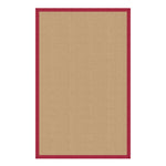Benzara 8 x 2.5 Machine Tufted Wool Rug with Action Backing, Beige and Red