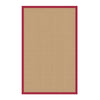 Benzara 6 x 4 Machine Tufted Wool Rug with Action Backing, Beige and Red