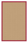 Benzara 8 x 5 Machine Tufted Wool Rug with Action Backing, Beige and Red