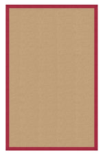 Benzara 8 x 5 Machine Tufted Wool Rug with Action Backing, Beige and Red