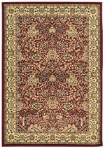 Benzara 7.25 X 5 Feet Persian Power Loom Polypropylene Rug, Beige and Red