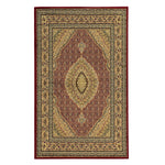 Benzara 3 X 2 Feet Heriz Power Loom Polypropylene Rug, Red and Beige